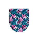 Blue And Pink Watercolor Hawaiian Print Toilet Lid Cover