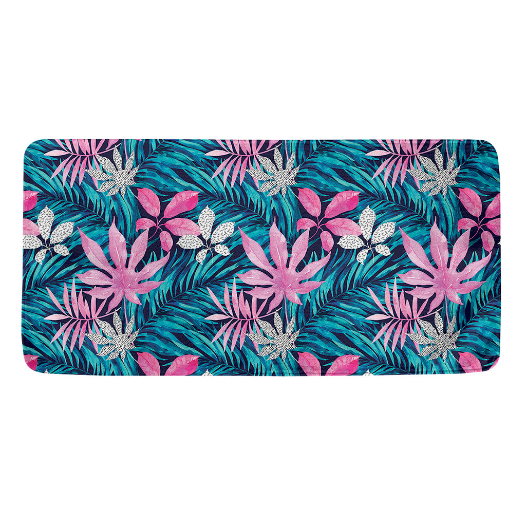 Blue And Pink Watercolor Hawaiian Print Towel