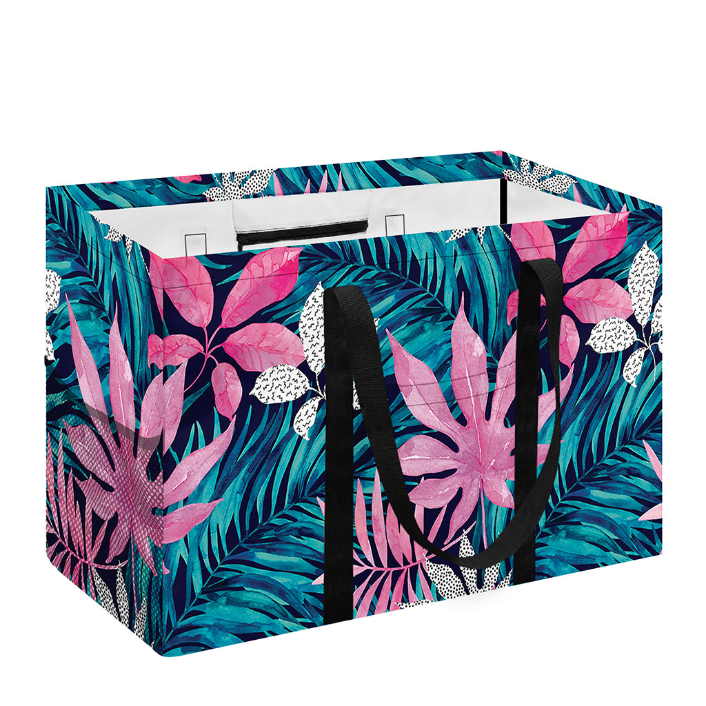 Blue And Pink Watercolor Hawaiian Print Utility Tote Bag
