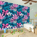 Blue And Pink Watercolor Hawaiian Print Wall Sticker
