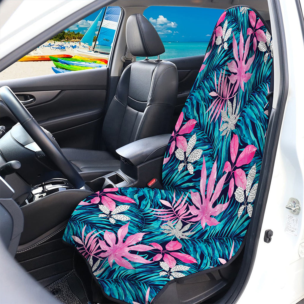 Blue And Pink Watercolor Hawaiian Print Waterproof Car Seat Cover