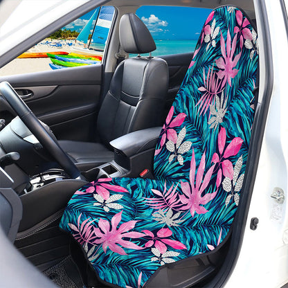 Blue And Pink Watercolor Hawaiian Print Waterproof Car Seat Cover
