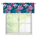 Blue And Pink Watercolor Hawaiian Print Window Valance