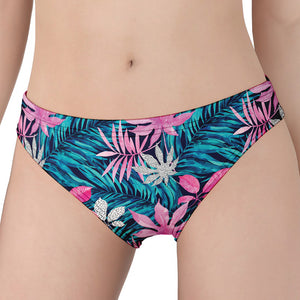 Blue And Pink Watercolor Hawaiian Print Women's Panties