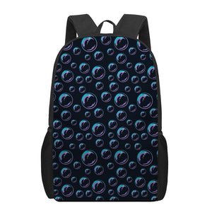 Blue And Purple Bubble Pattern Print 17 Inch Backpack