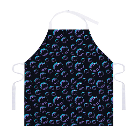 Blue And Purple Bubble Pattern Print Adjustable Apron