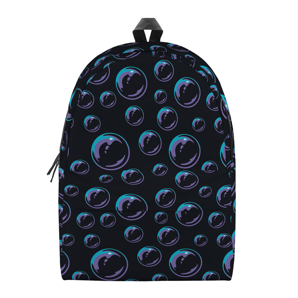 Blue And Purple Bubble Pattern Print Backpack