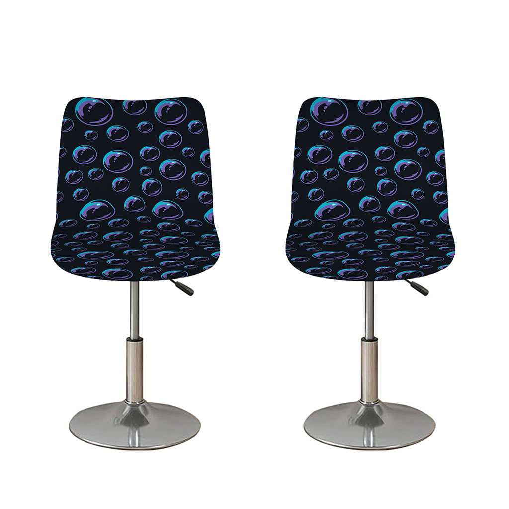 Blue And Purple Bubble Pattern Print Bar Stool Covers