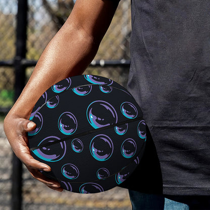Blue And Purple Bubble Pattern Print Basketball