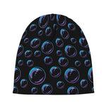 Blue And Purple Bubble Pattern Print Beanie