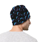 Blue And Purple Bubble Pattern Print Beanie