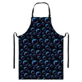 Blue And Purple Bubble Pattern Print Bib Apron With Pocket
