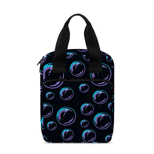 Blue And Purple Bubble Pattern Print Bible Tote Bag