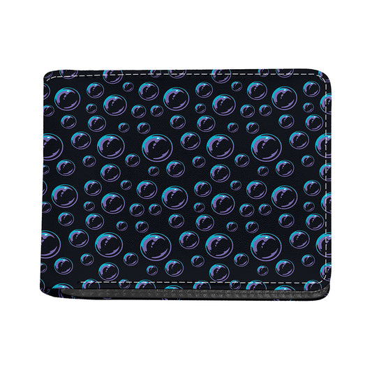 Blue And Purple Bubble Pattern Print Bifold Wallet