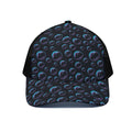 Blue And Purple Bubble Pattern Print Black Mesh Trucker Hat