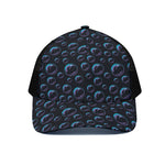 Blue And Purple Bubble Pattern Print Black Mesh Trucker Cap