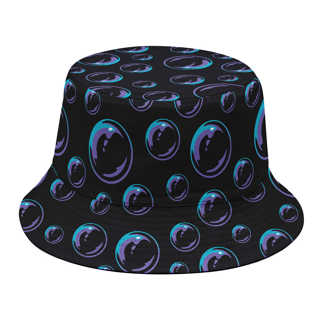 Blue And Purple Bubble Pattern Print Bucket Hat