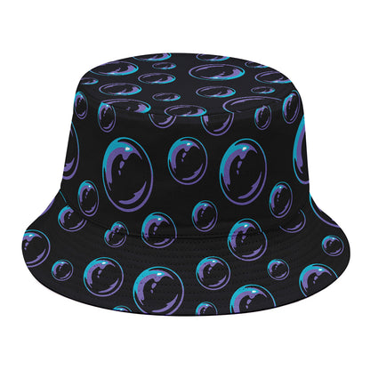 Blue And Purple Bubble Pattern Print Bucket Hat