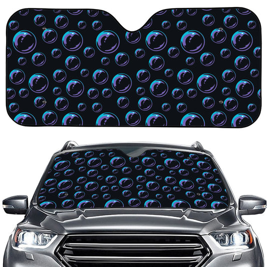 Blue And Purple Bubble Pattern Print Car Windshield Sun Shade