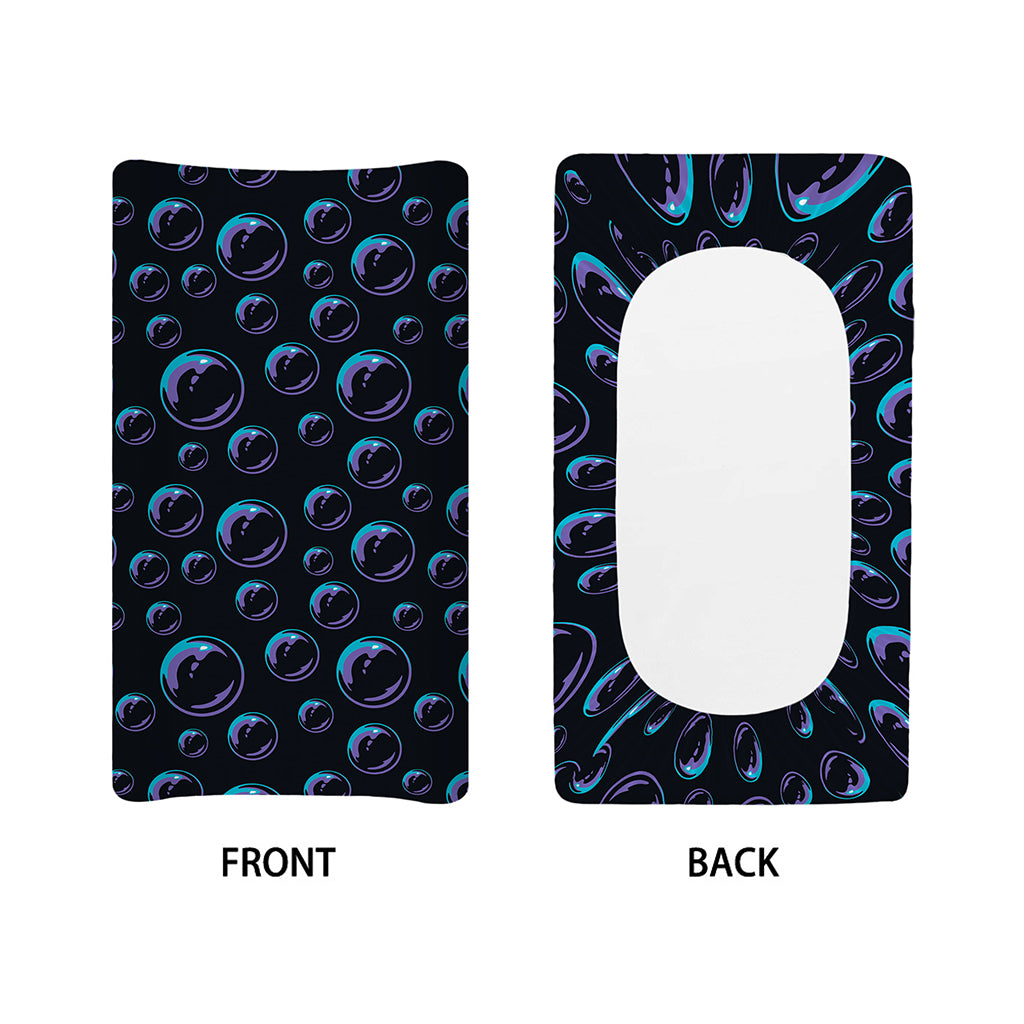 Blue And Purple Bubble Pattern Print Changing Pad Cover