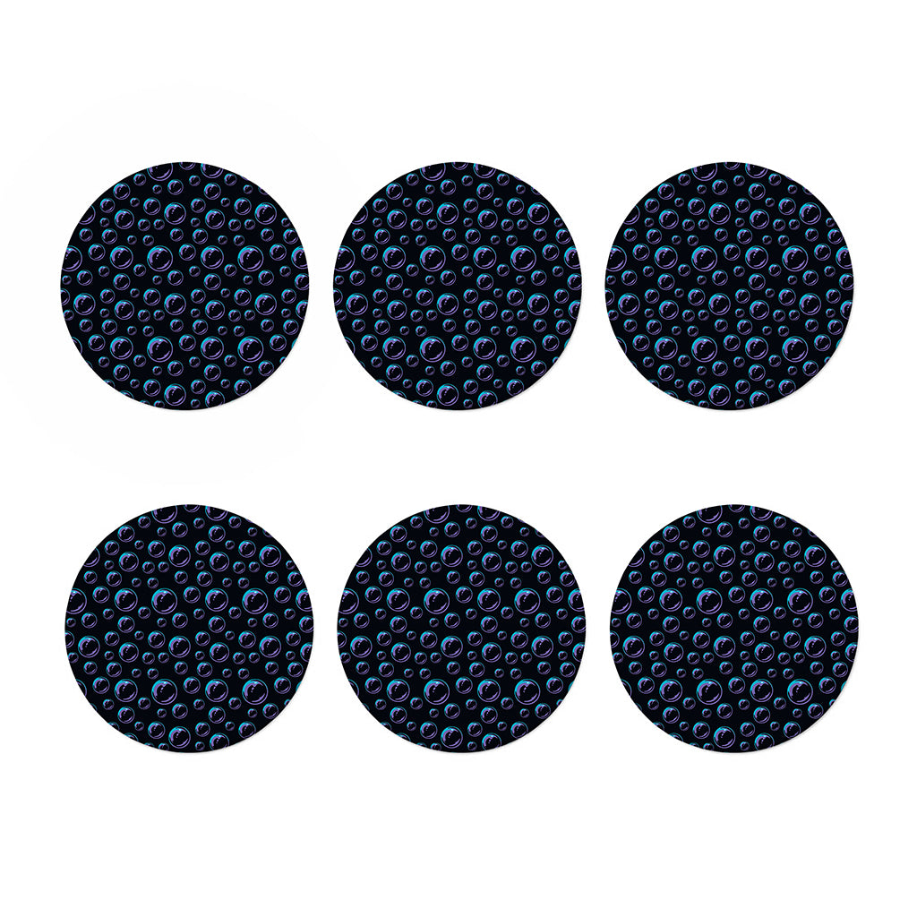 Blue And Purple Bubble Pattern Print Coaster Set