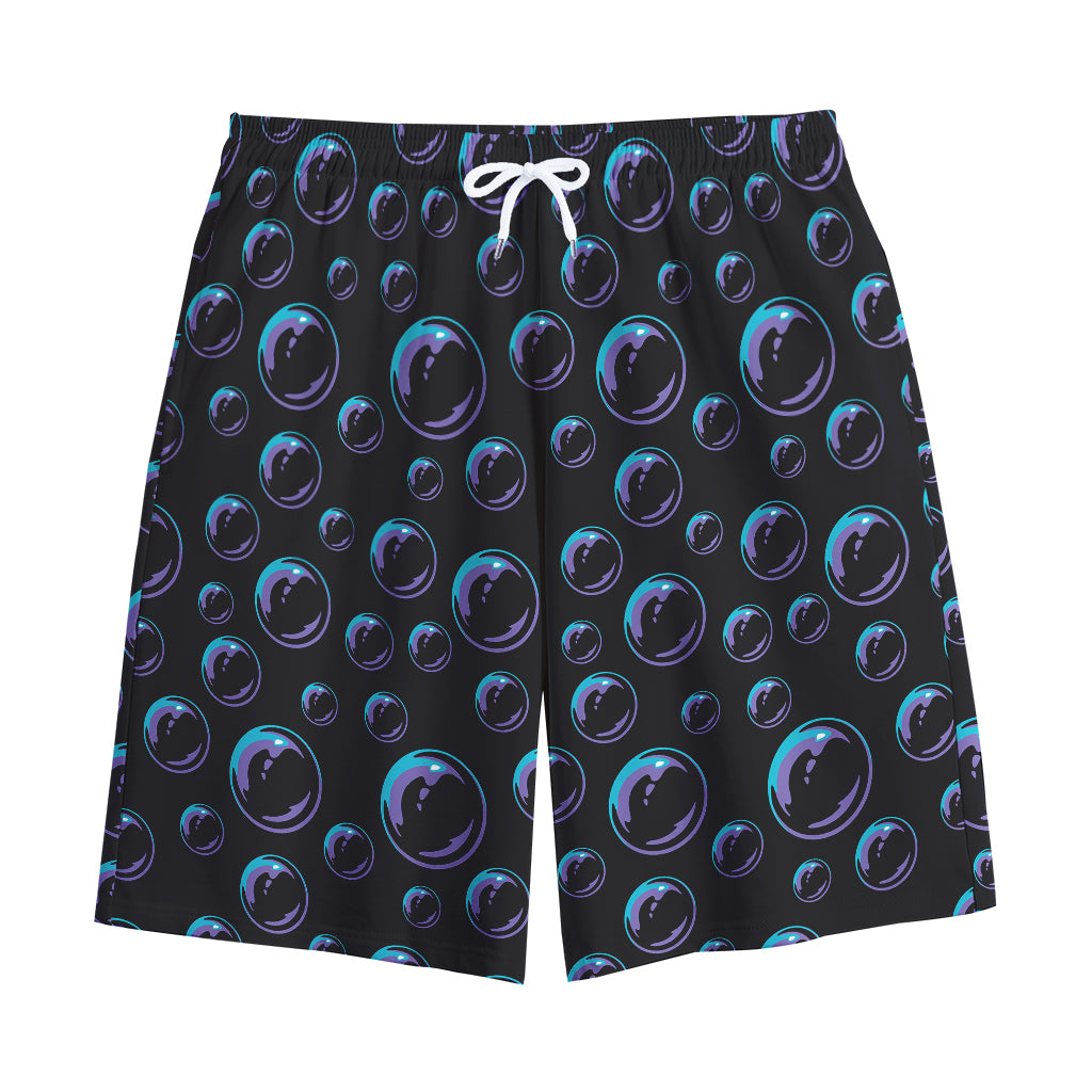 Blue And Purple Bubble Pattern Print Cotton Shorts