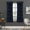 Blue And Purple Bubble Pattern Print Curtain