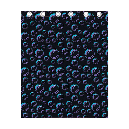Blue And Purple Bubble Pattern Print Curtain