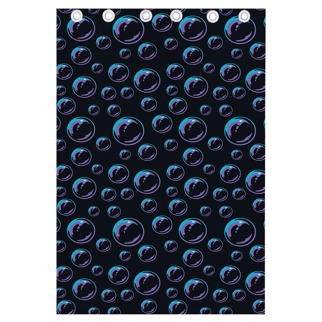 Blue And Purple Bubble Pattern Print Curtain