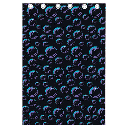Blue And Purple Bubble Pattern Print Curtain