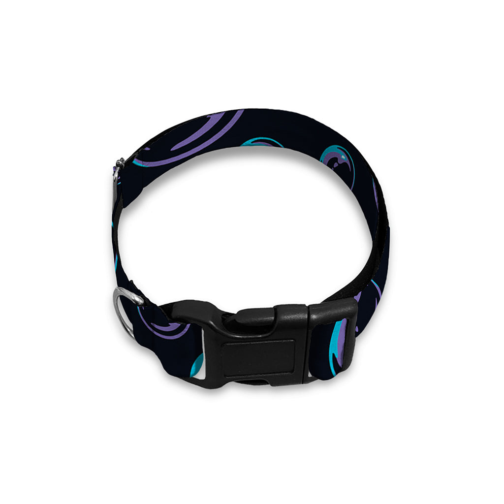 Blue And Purple Bubble Pattern Print Dog Collar