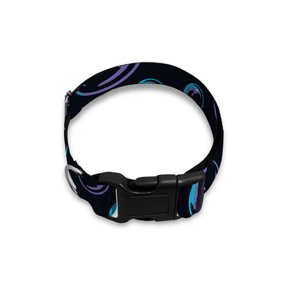 Blue And Purple Bubble Pattern Print Dog Collar