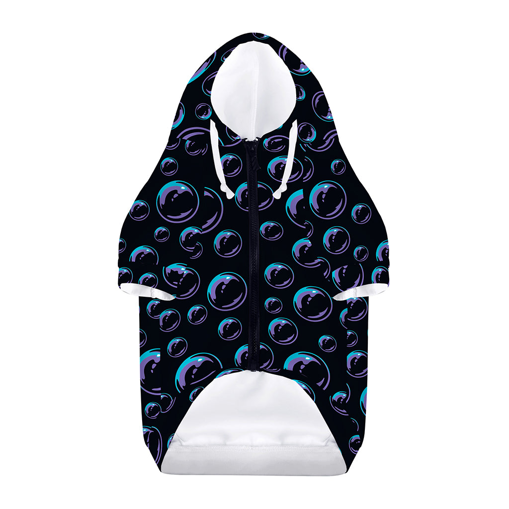 Blue And Purple Bubble Pattern Print Dog Zip Up Hoodie