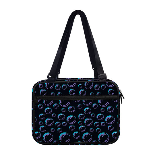 Blue And Purple Bubble Pattern Print Double Strap Bible Bag
