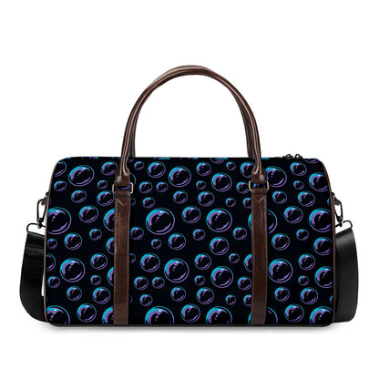 Blue And Purple Bubble Pattern Print Duffle Bag