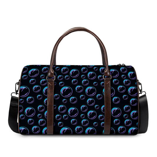 Blue And Purple Bubble Pattern Print Duffle Bag