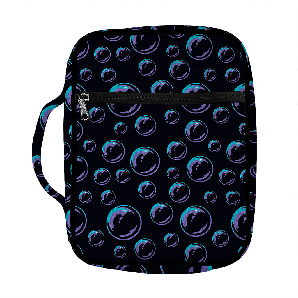 Blue And Purple Bubble Pattern Print Front Pocket Bible Bag