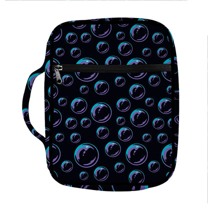 Blue And Purple Bubble Pattern Print Front Pocket Bible Bag