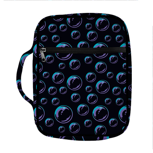Blue And Purple Bubble Pattern Print Front Pocket Bible Bag