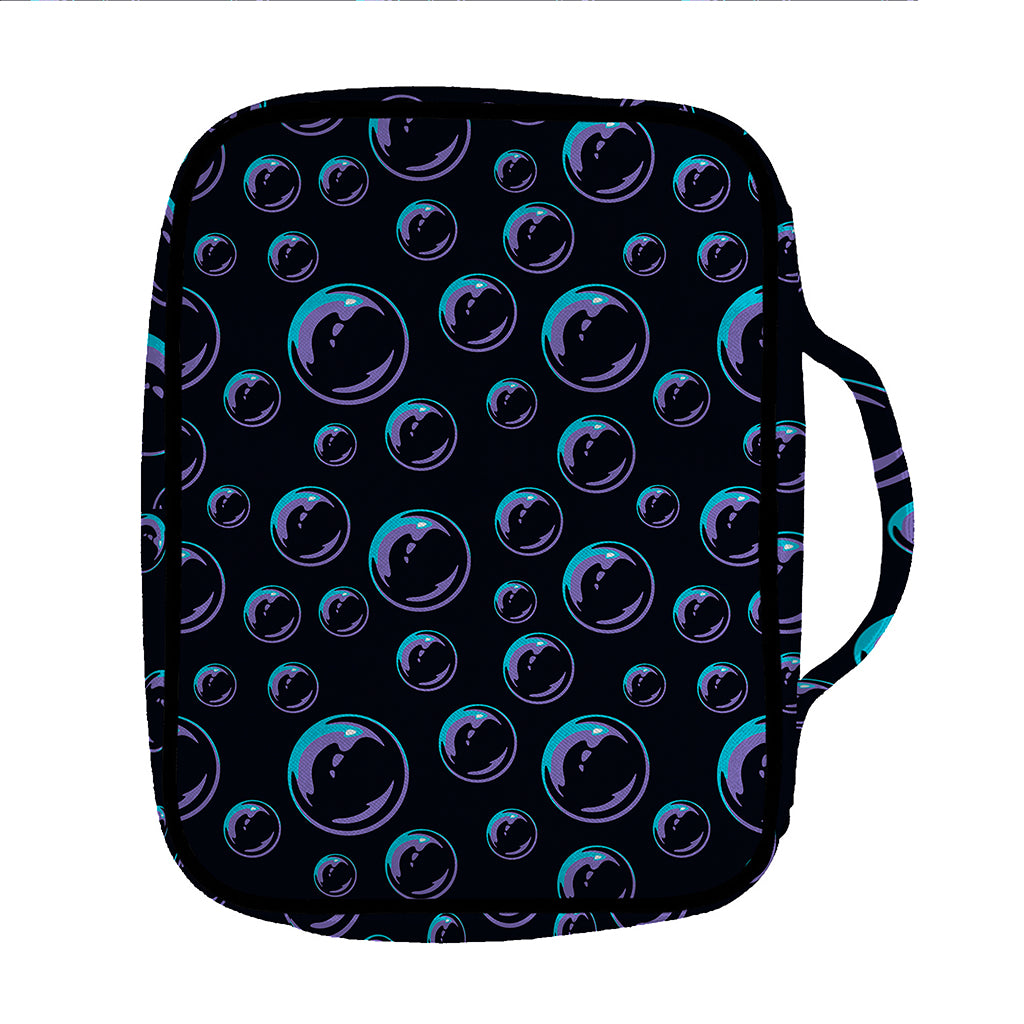 Blue And Purple Bubble Pattern Print Front Pocket Bible Bag