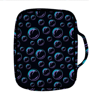 Blue And Purple Bubble Pattern Print Front Pocket Bible Bag