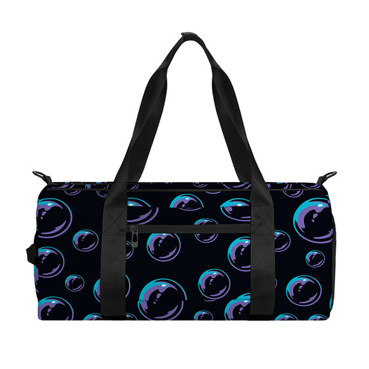 Blue And Purple Bubble Pattern Print Gym Bag