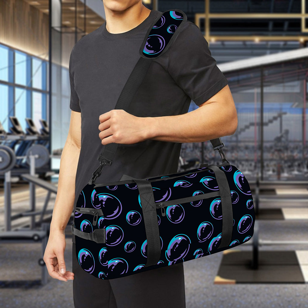 Blue And Purple Bubble Pattern Print Gym Bag