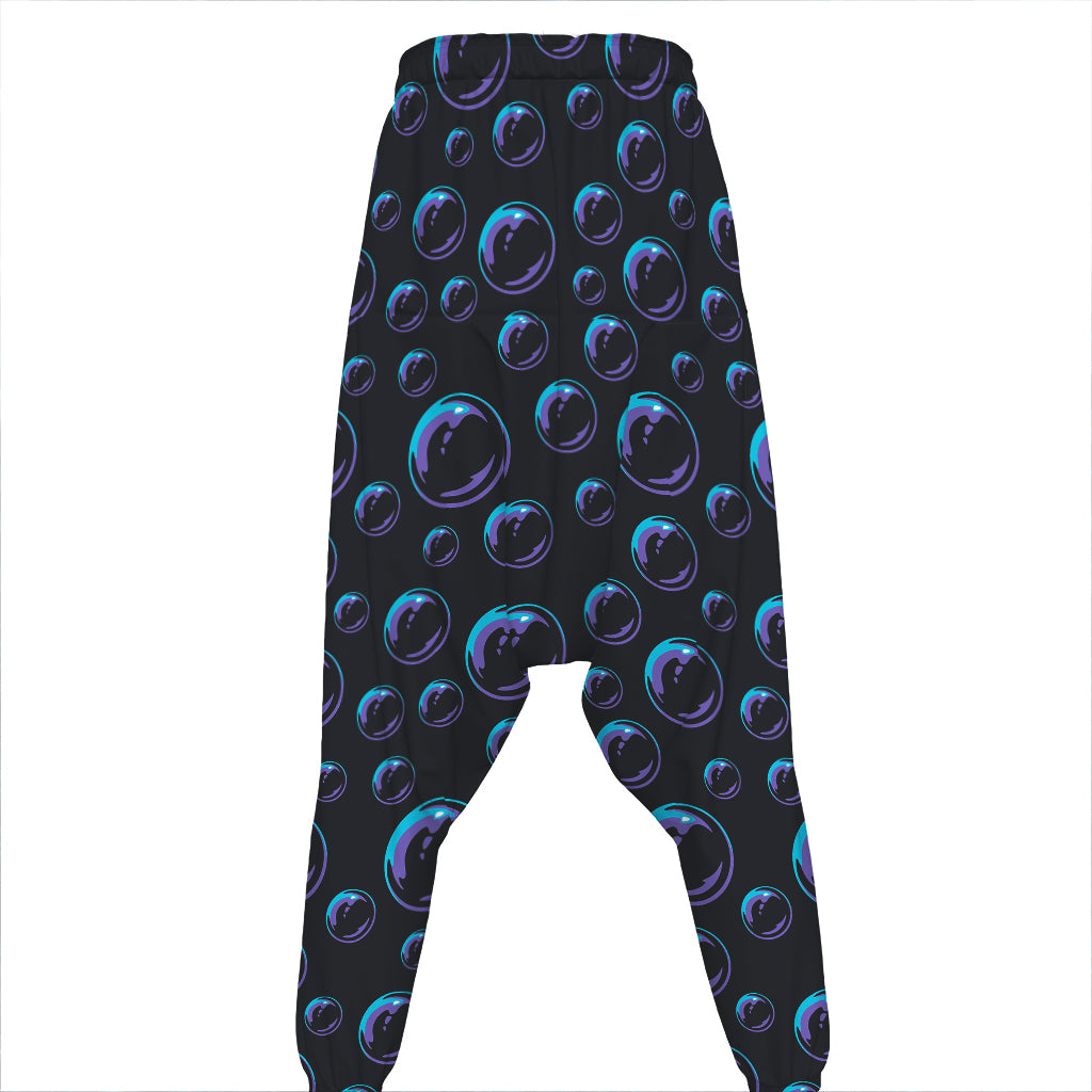Blue And Purple Bubble Pattern Print Hammer Pants