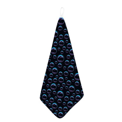 Blue And Purple Bubble Pattern Print Hand Towel