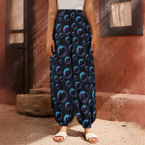 Blue And Purple Bubble Pattern Print Harem Pants