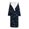 Blue And Purple Bubble Pattern Print Hooded Bathrobe