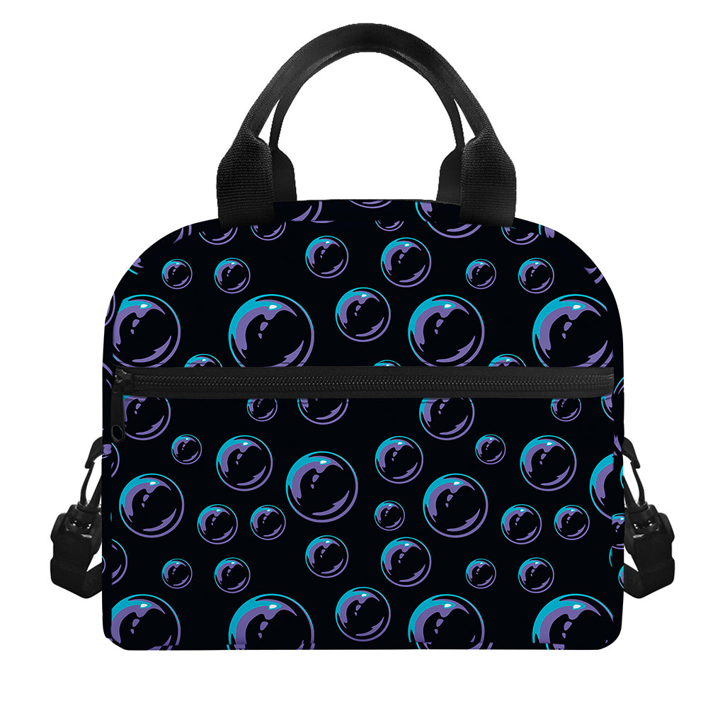 Blue And Purple Bubble Pattern Print Insulated Lunch Bag