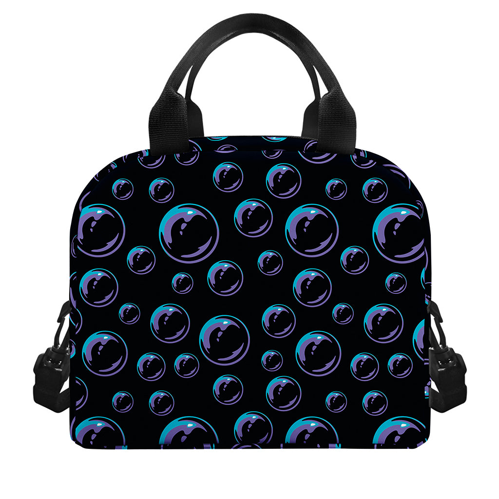 Blue And Purple Bubble Pattern Print Insulated Lunch Bag