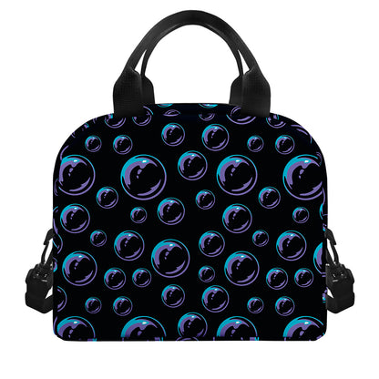 Blue And Purple Bubble Pattern Print Insulated Lunch Bag